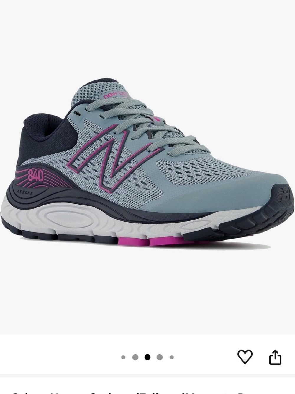 New Balance Women's 840V5 Gray/Pink Running Shoes Size 9